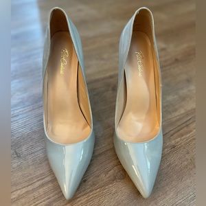 5” Gray patent heels size 14M